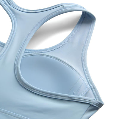 Nike Women's Dri-Fit Swoosh Medium Support Sports Bra - BlackToe Running#colour_armory-blue-white