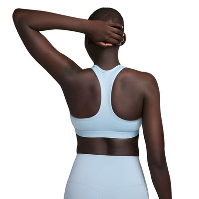 Nike Women's Dri-Fit Swoosh Medium Support Sports Bra - BlackToe Running#colour_armory-blue-white