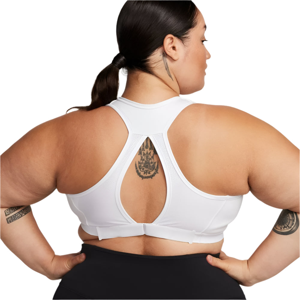 Nike Women's Dri-Fit Swoosh High-Support Sports Bra - BlackToe Running#colour_white-white-black