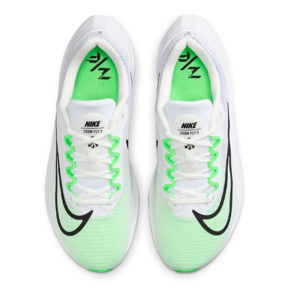 Nike Men's Zoom Fly 5 - BlackToe Running#colour_white-black-green-strike-racer-blue