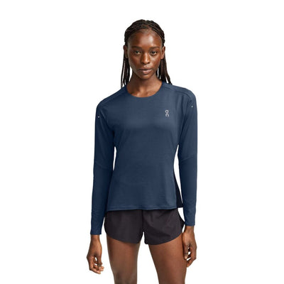 On Running Women's Performance Long-T - BlackToe Running#colour_denim-navy