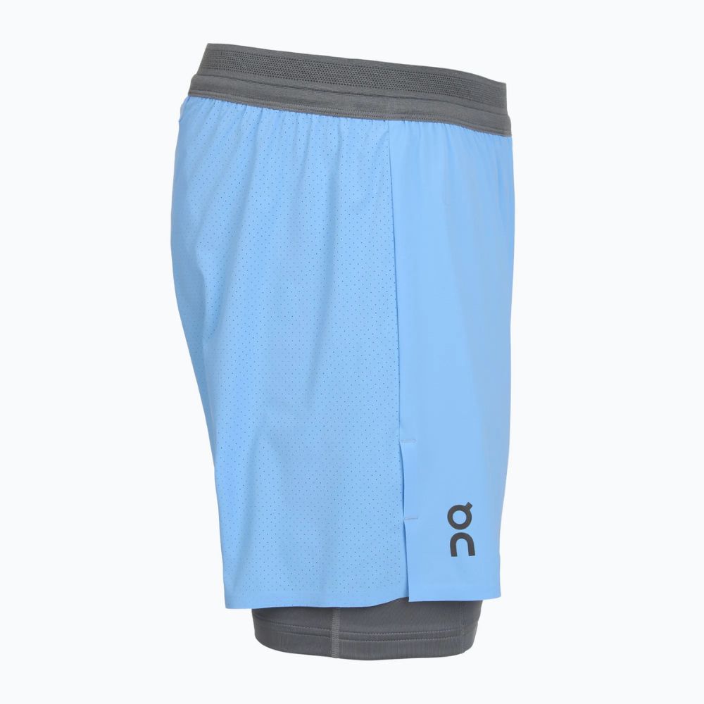 On Men's 5" Performance 2/1 Shorts - BlackToe Running#colour_gourami-rock
