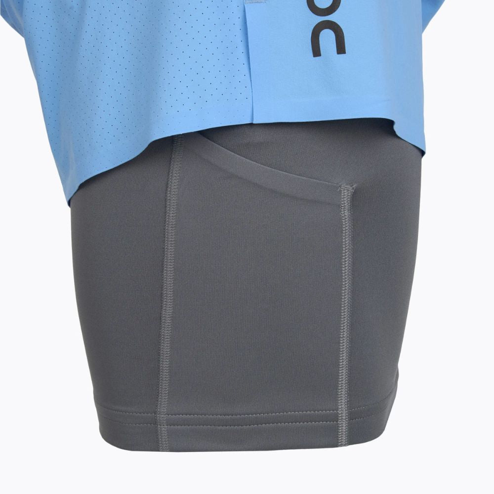 On Men's 5" Performance 2/1 Shorts - BlackToe Running#colour_gourami-rock