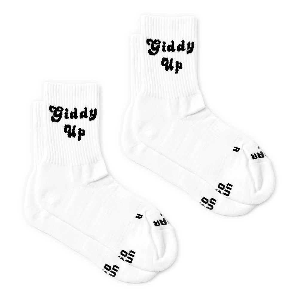 Pairr Giddy Up Comfort Performance Blend Quarter Sock 2-Pack - BlackToe Running#colour_giddy-up
