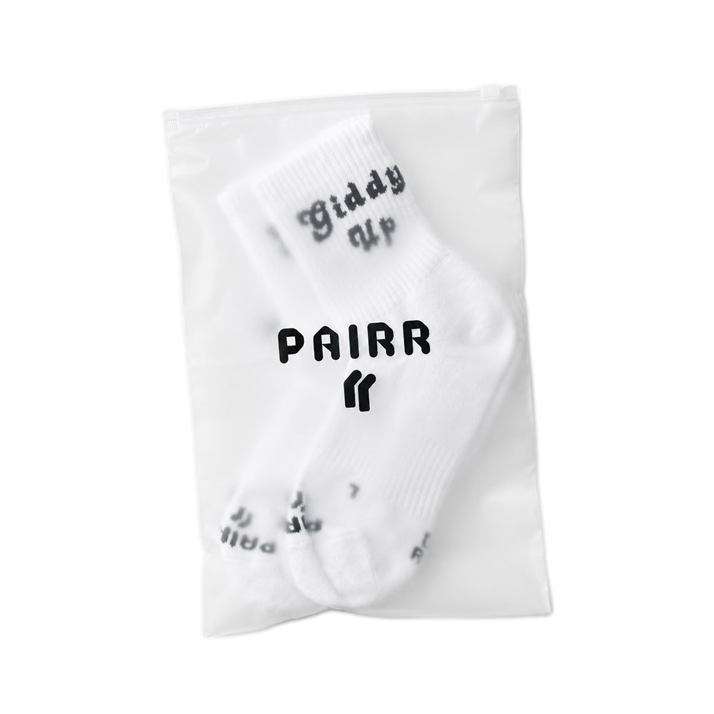 Pairr Giddy Up Comfort Performance Blend Quarter Sock 2-Pack - BlackToe Running#colour_giddy-up