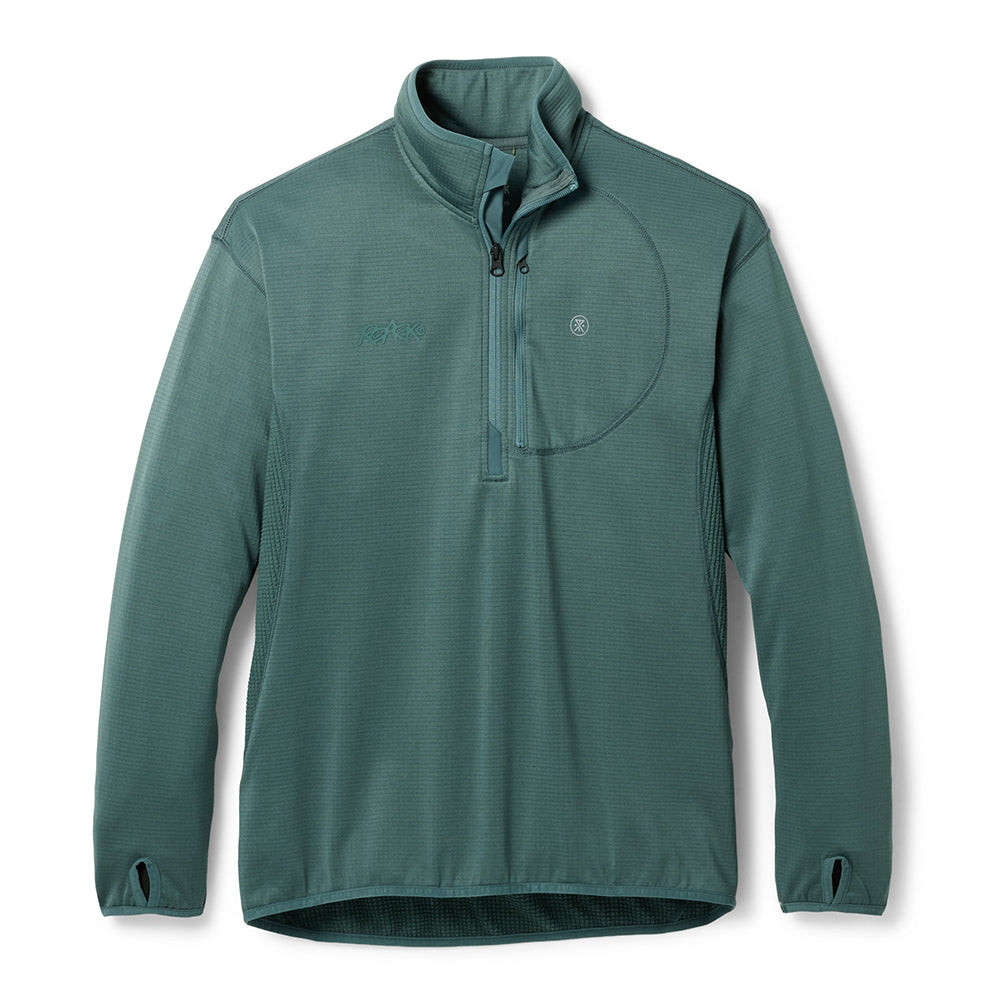 Roark Men's Grid Lock Fleece - BlackToe Running#colour_dusty-turquoise