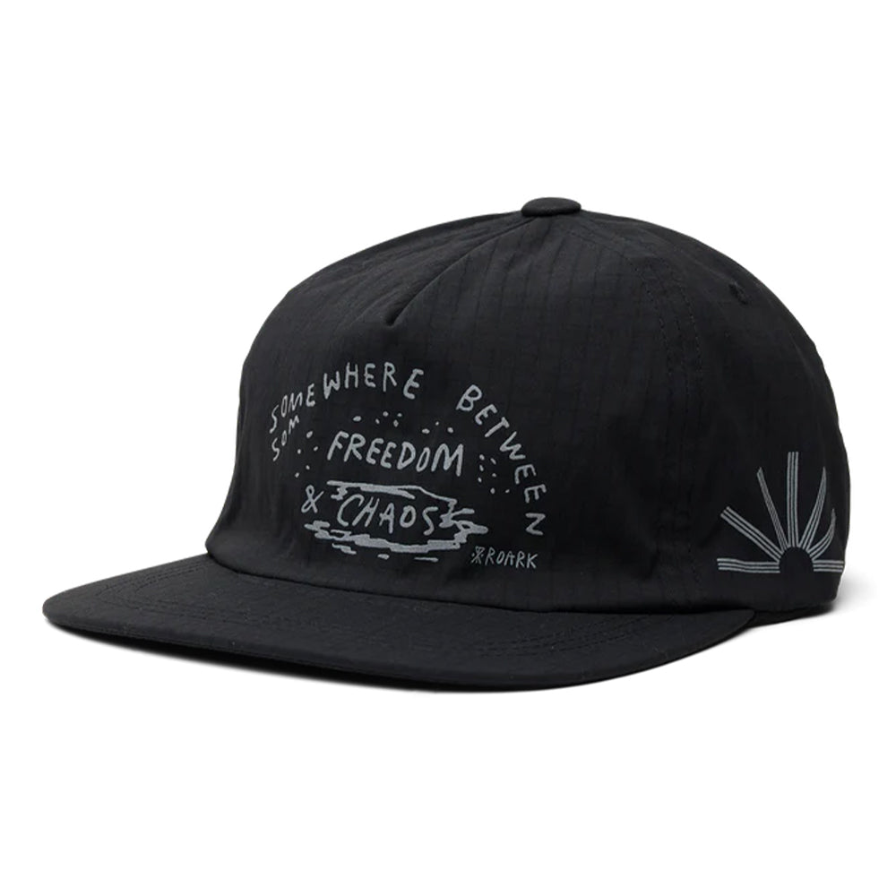 Roark Mathis 5 Panel Hat - BlackToe Running#colour_chaos-black