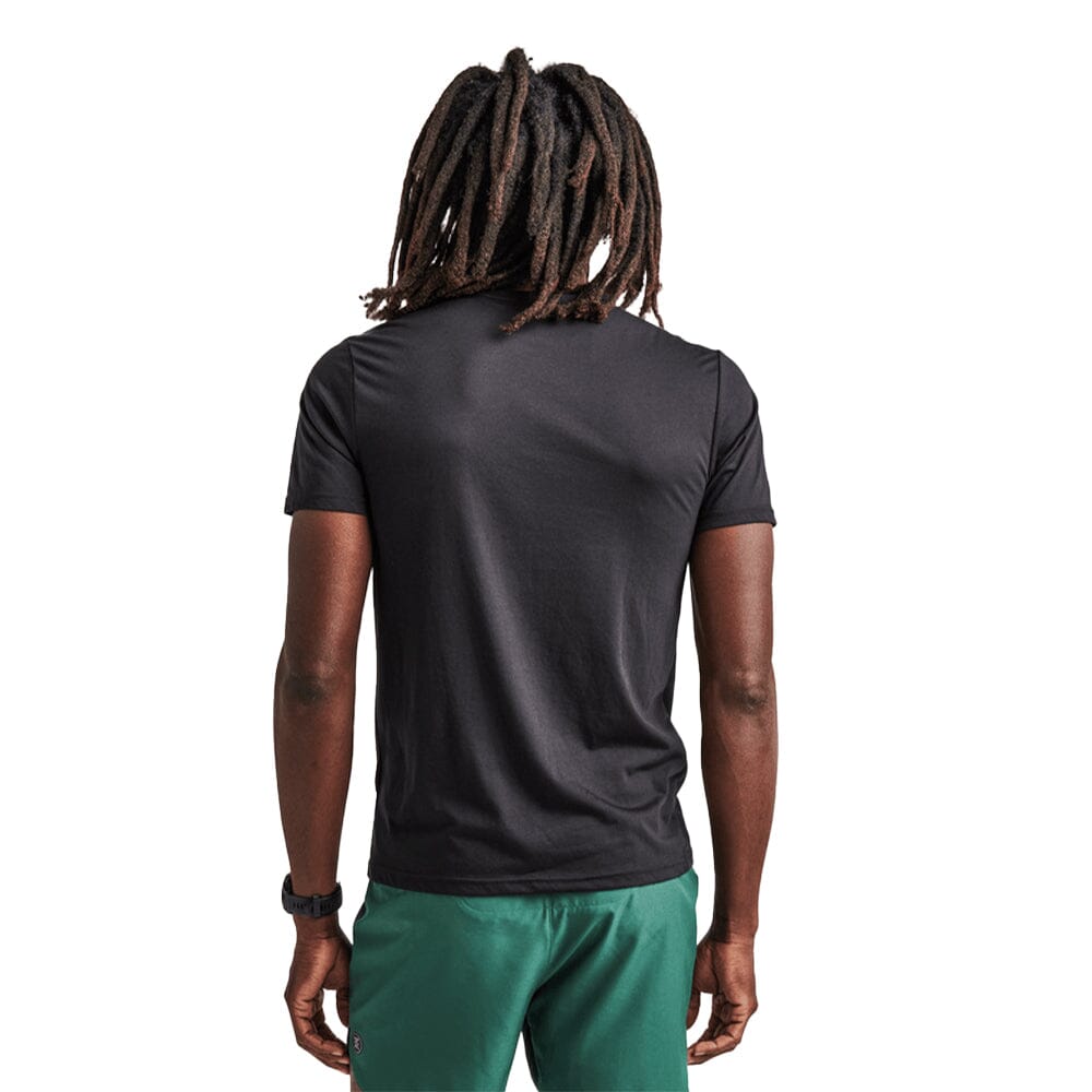 Roark Men's Mathis Core Short Sleeve - BlackToe Running#colour_black