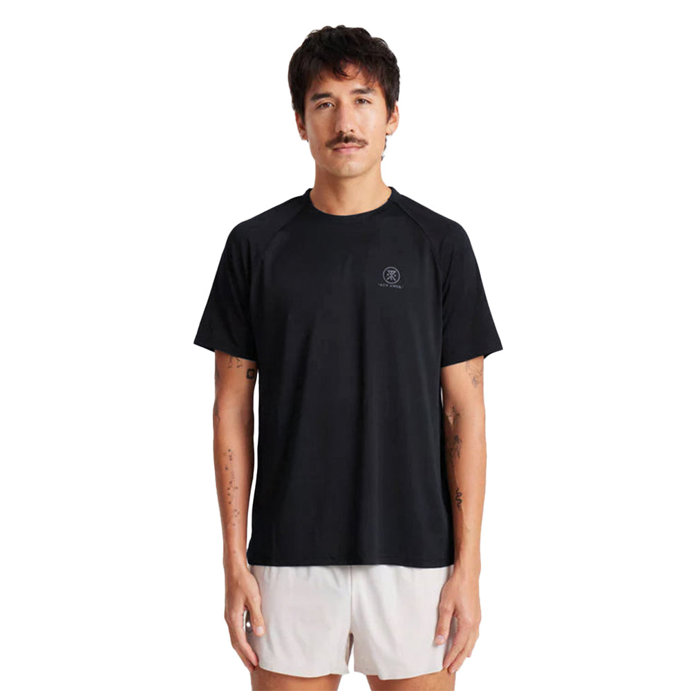 Roark Men's Alta Elite Short Sleeve Tee - BlackToe Running#colour_black