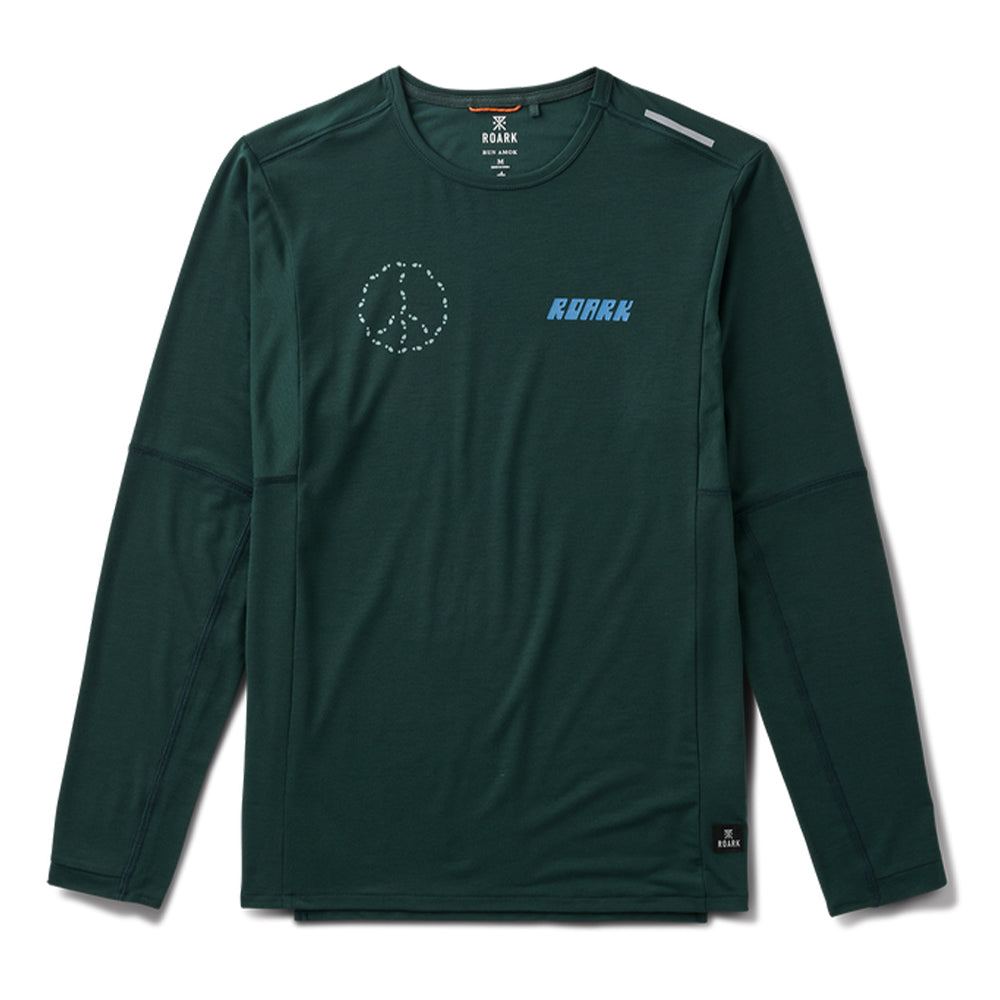 Roark Men's Millcreek Merino Long Sleeves - BlackToe Running#colour_dark-forest