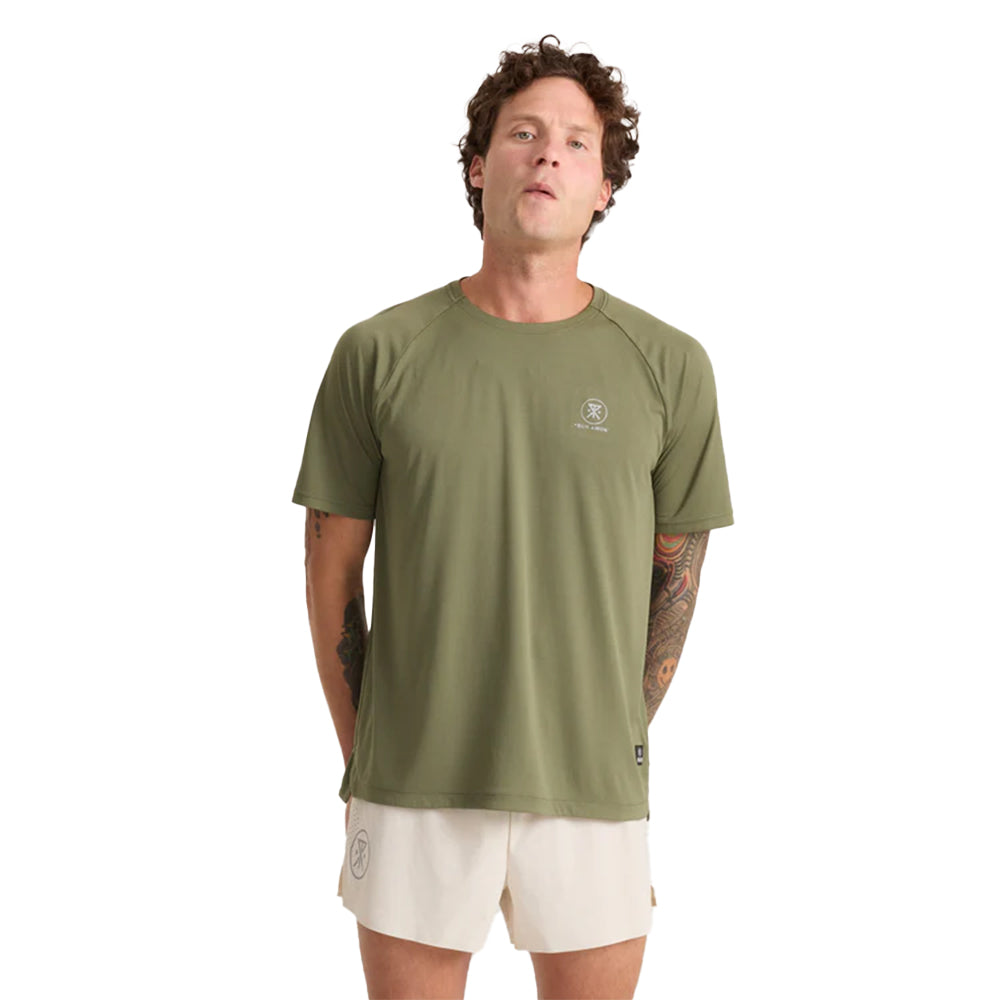 Roark Men's Alta Elite Short Sleeve Tee - BlackToe Running#colour_light-military