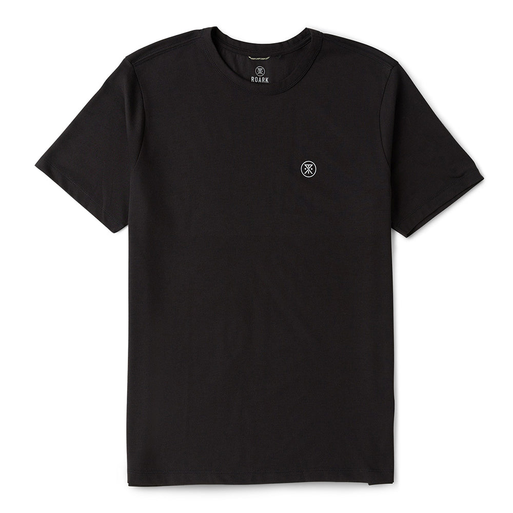 Roark Men's Mathis Active Core Tee - BlackToe Running#colour_black