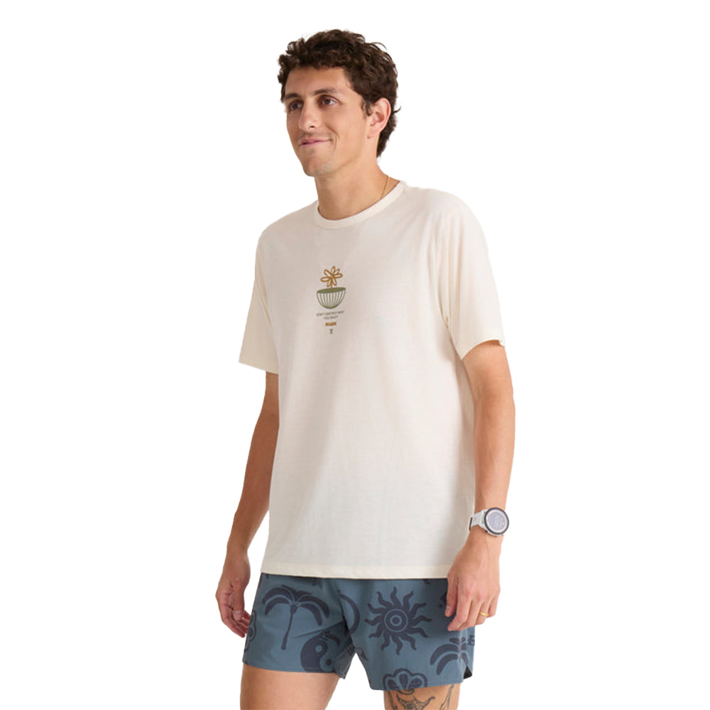 Roark Men's Mathis Active Graphic Tee - BlackToe Running#colour_unbleached