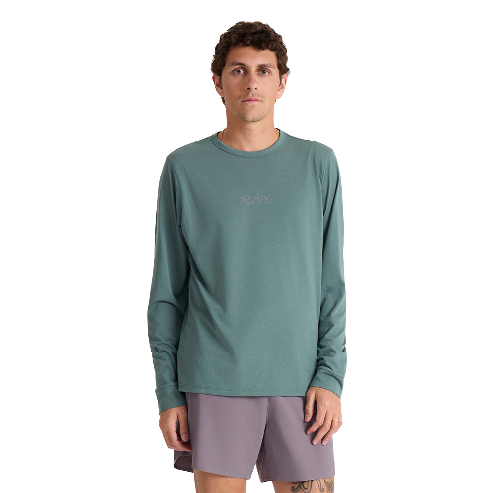 Roark Men's Mathis Active Long Sleeve - BlackToe Running#colour_slate-green