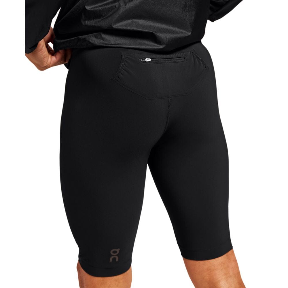 On Running Men's Race Tights Half - BlackToe Running#colour_black