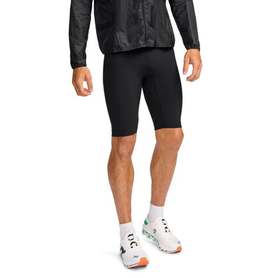 On Running Men's Race Tights Half - BlackToe Running#colour_black