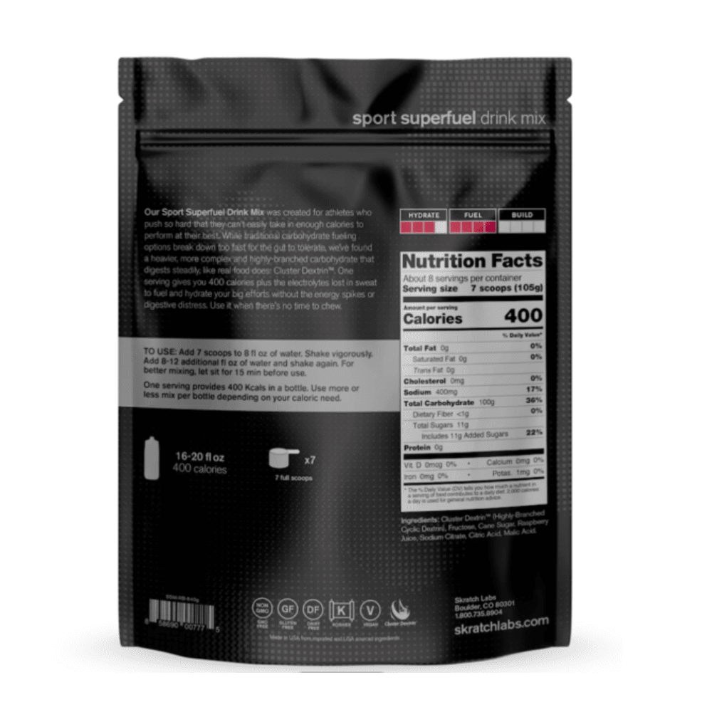 Skratch Labs Super High-Carb Drink Mix - BlackToe Running#flavour_raspberry