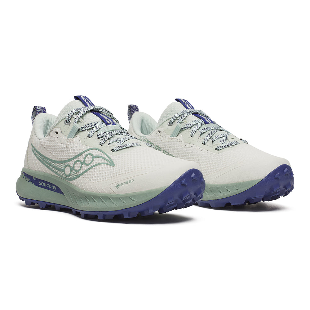 Saucony Women's Peregrine 15 GTX - BlackToe Running#colour_quartz-mist