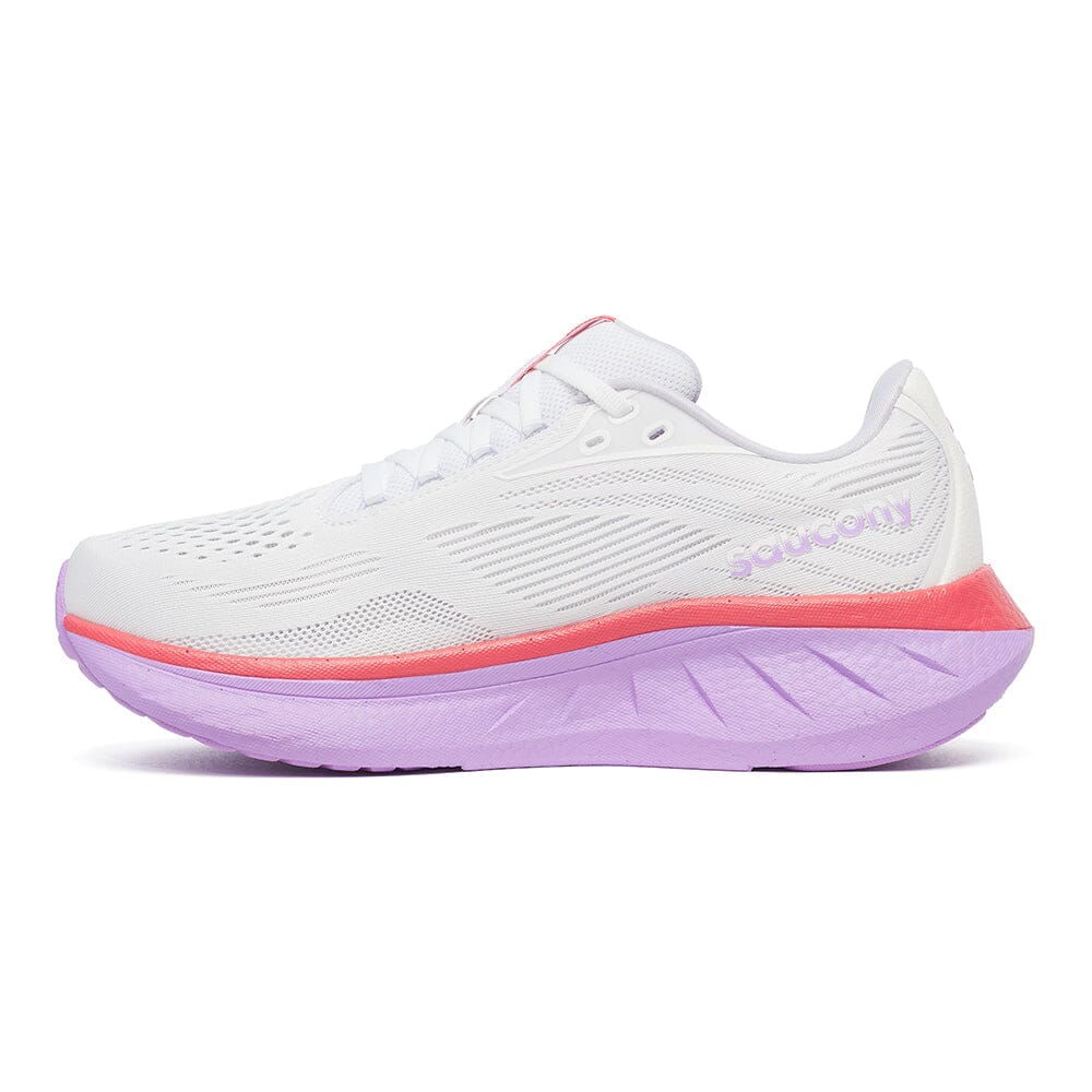 Saucony Women's Ride 18 - BlackToe Running#colour_white-coral