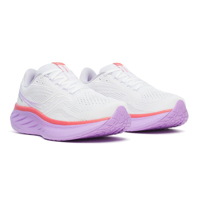 Saucony Women's Ride 18 - BlackToe Running#colour_white-coral