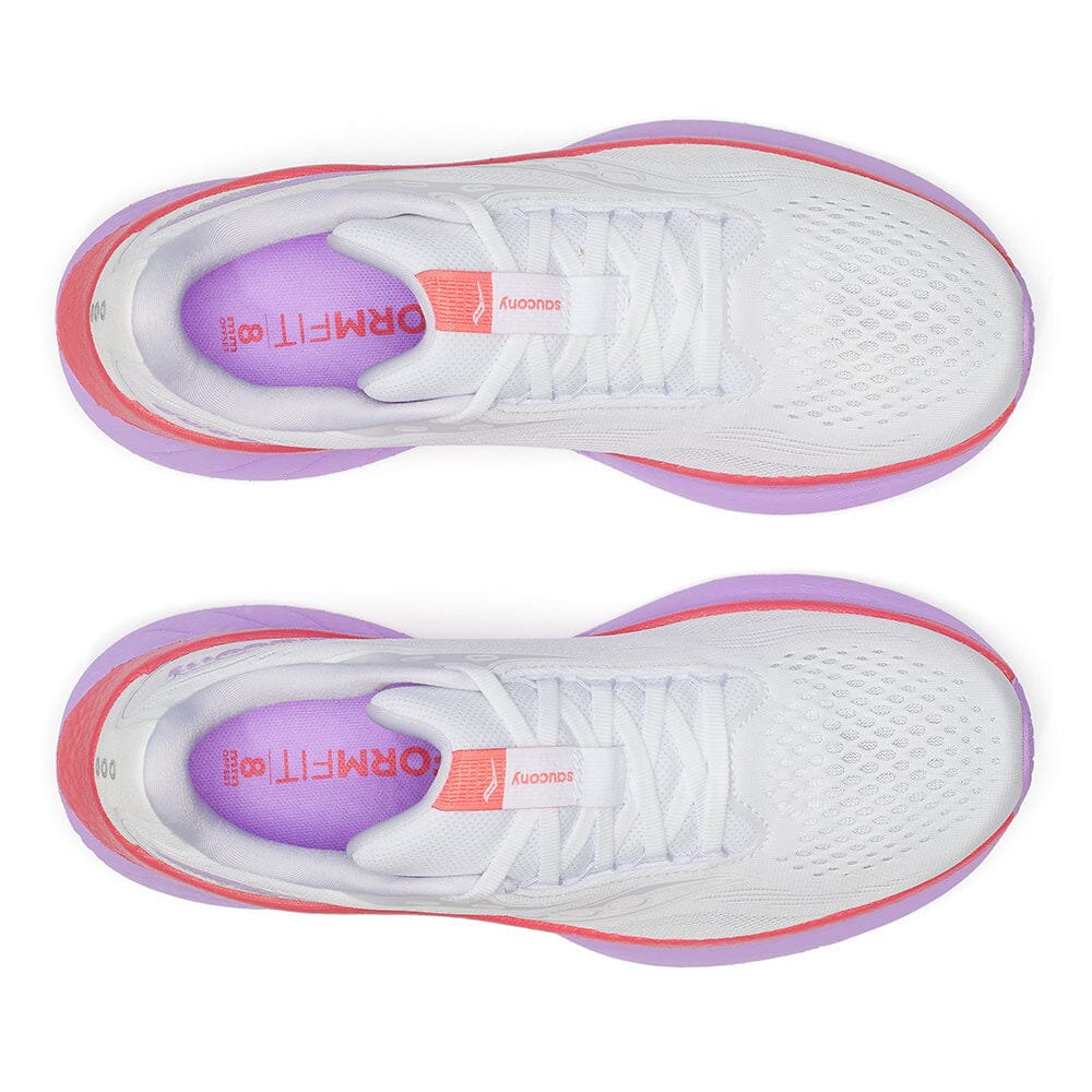 Saucony Women's Ride 18 - BlackToe Running#colour_white-coral