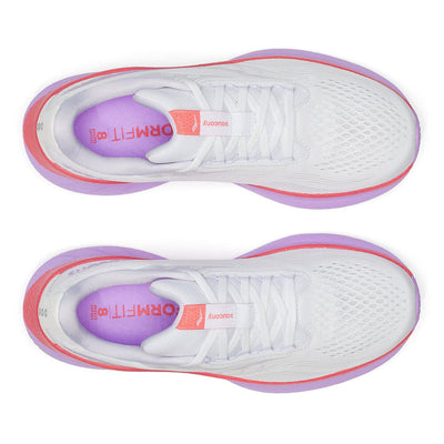 Saucony Women's Ride 18 - BlackToe Running#colour_white-coral