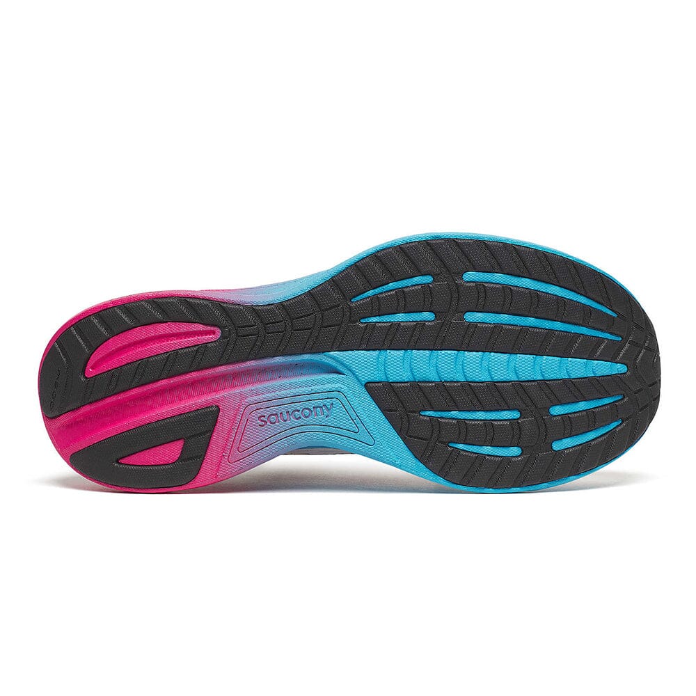 Saucony Women's Ride 18 - Keith Haring Love Capsule - BlackToe Running#colour_white-aqua-pink