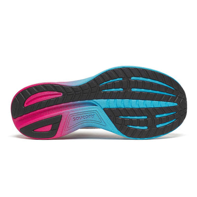 Saucony Women's Ride 18 - Keith Haring Love Capsule - BlackToe Running#colour_white-aqua-pink