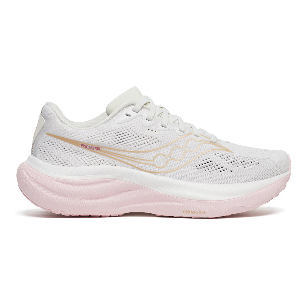 Saucony Women's Ride 19 - BlackToe Running#colour_white-silk