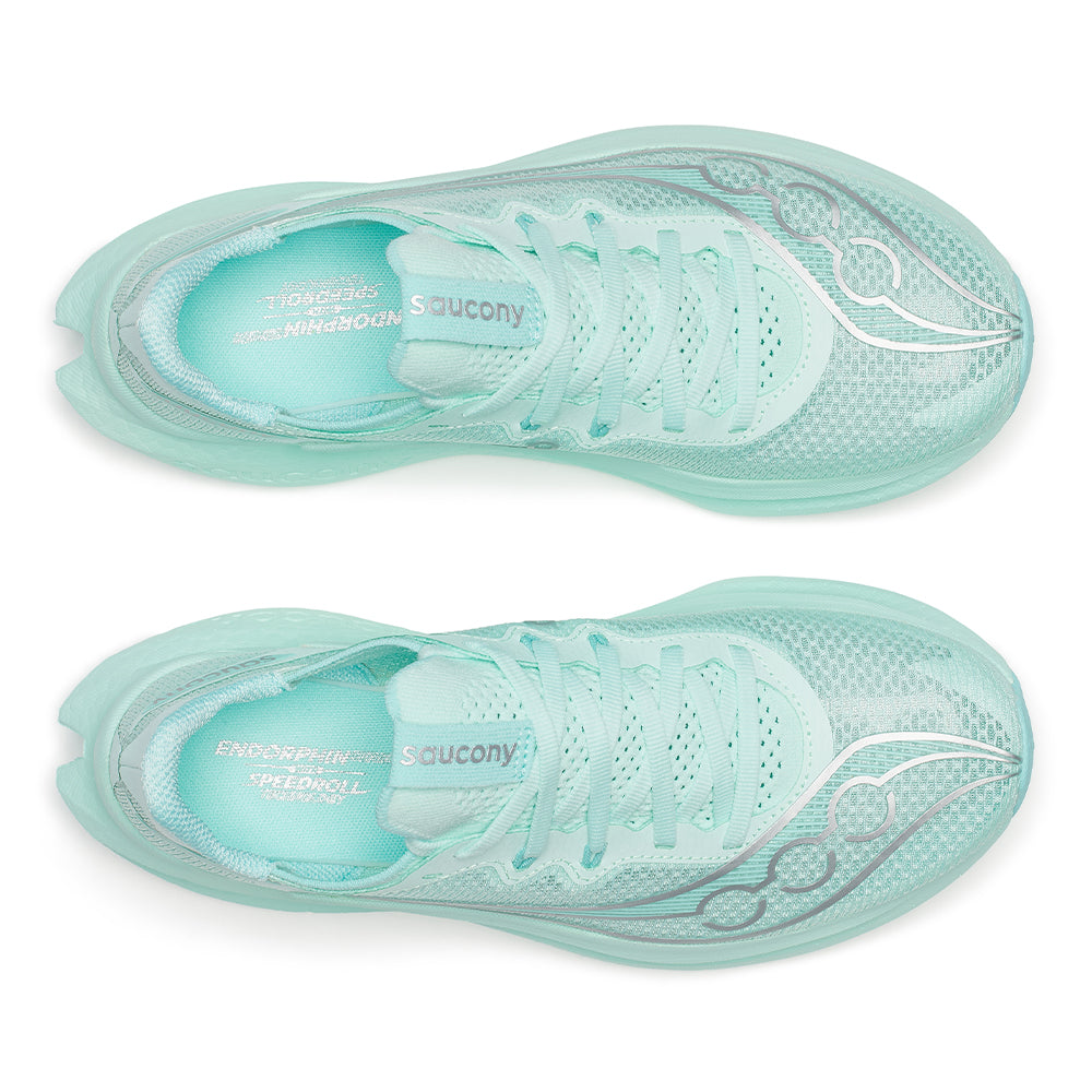 Saucony Women's Endorphin Pro 5 - BlackToe Running#colour_aqua
