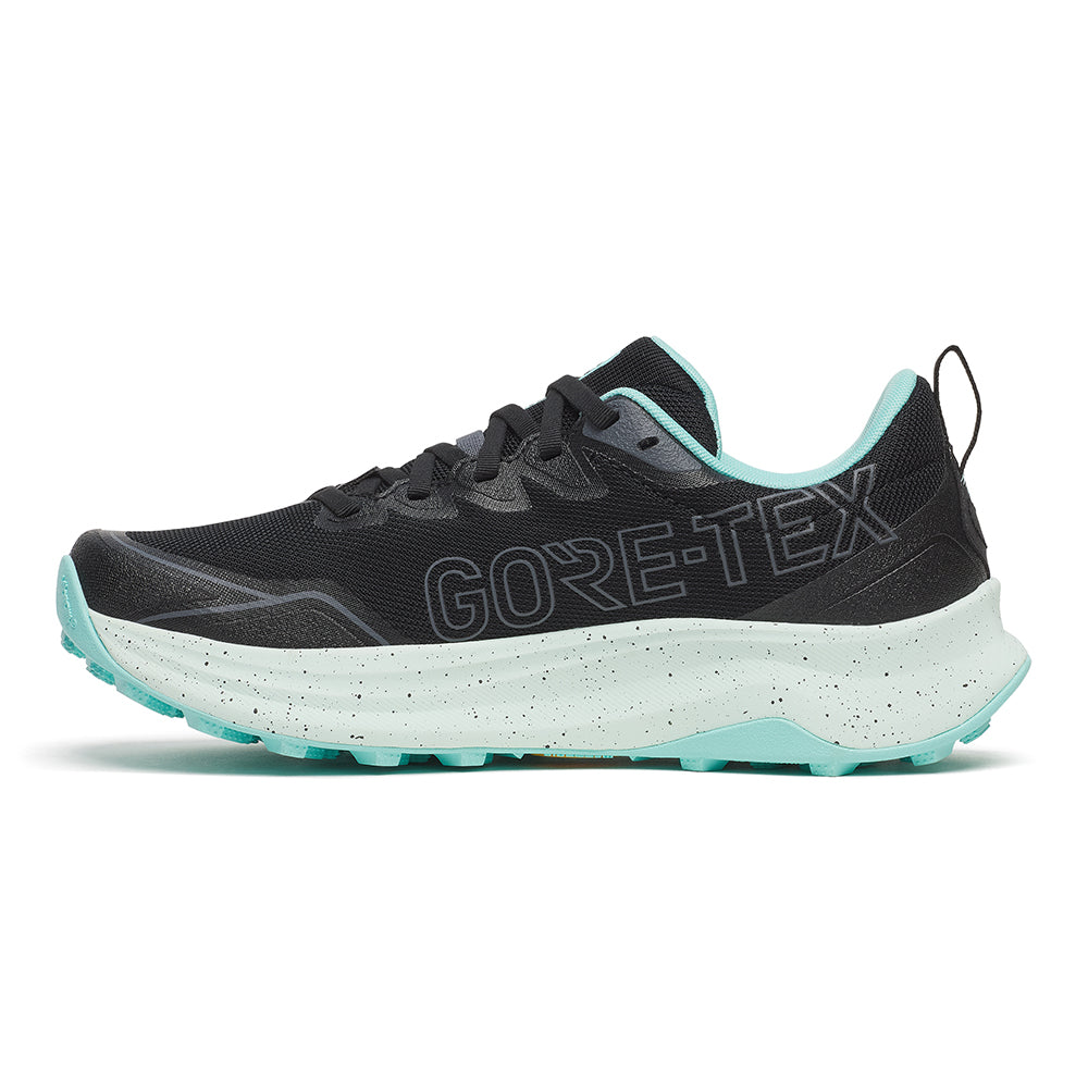 Saucony Women's Peregrine 16 GTX - BlackToe Running#colour_black-aqua