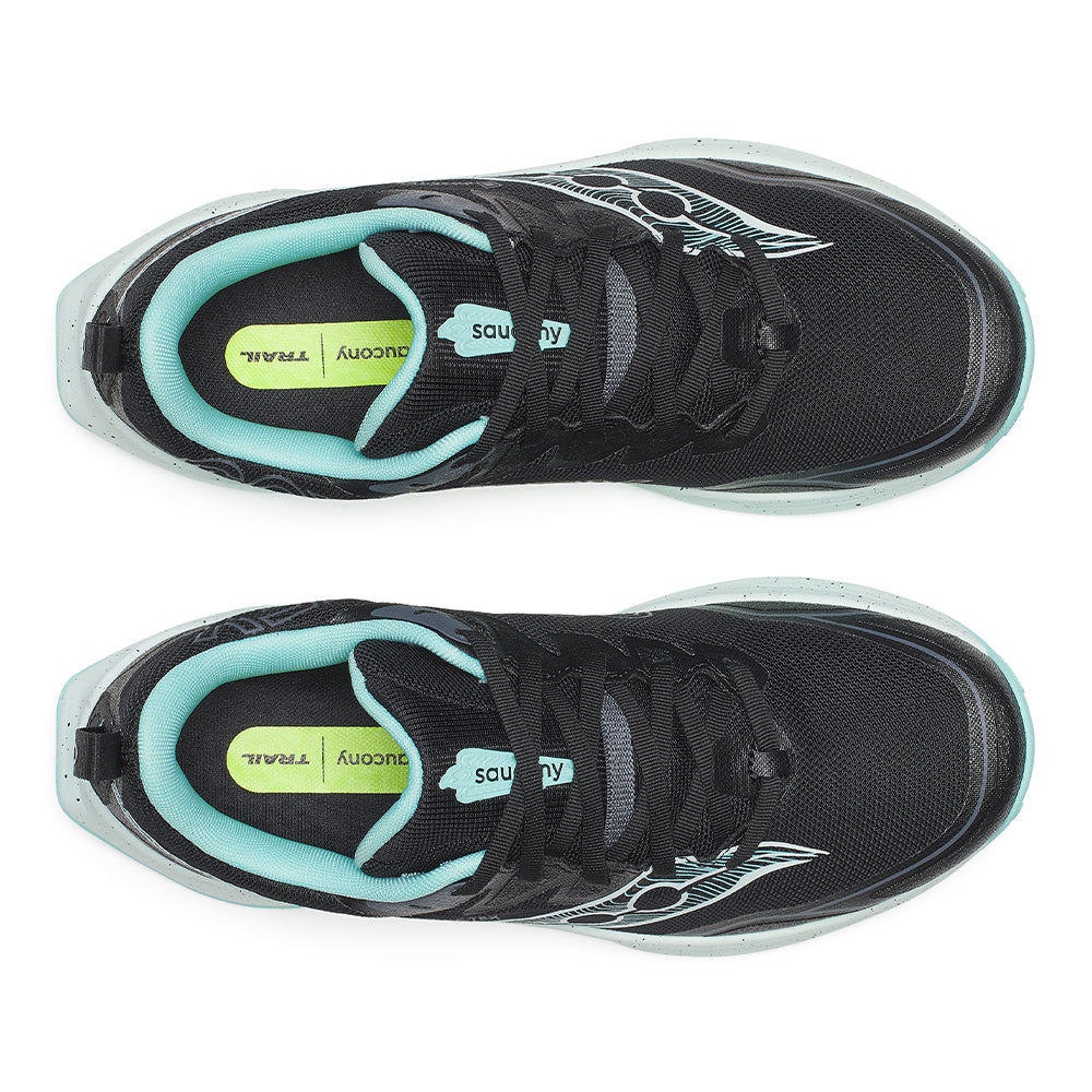 Saucony Women's Peregrine 16 GTX - BlackToe Running#colour_black-aqua