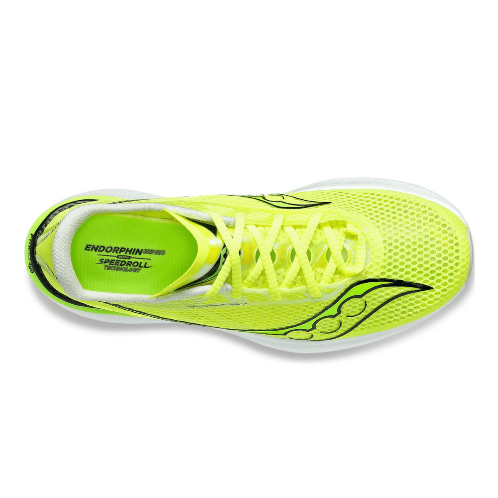 Saucony Men's Endorphin Pro 3 Men's Shoes - BlackToe Running#colour_citron-slime