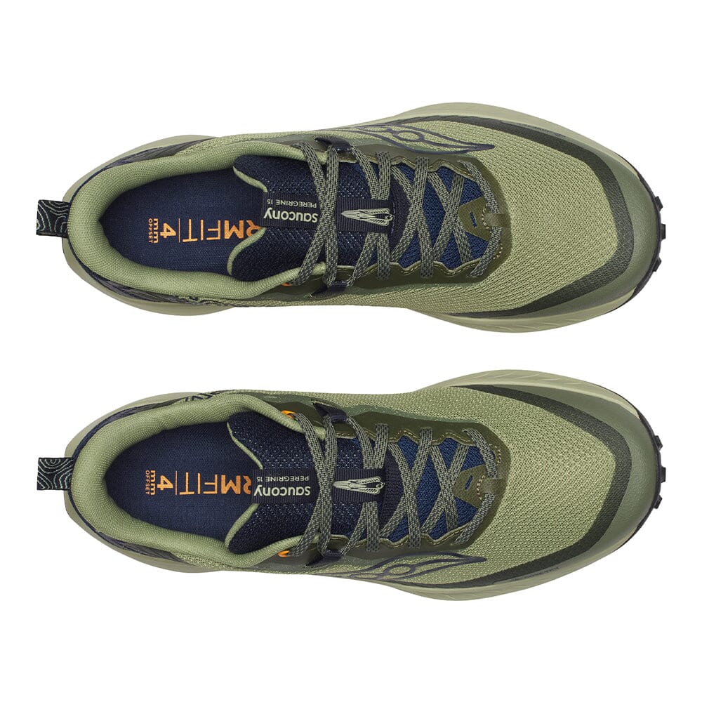 Saucony Men's Peregrine 15 GTX - BlackToe Running#colour_hemlock-navy