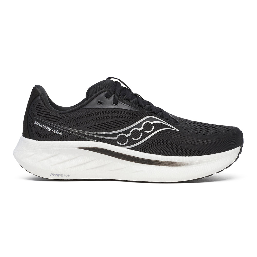 Saucony Men's Ride 18 - BlackToe Running#colour_black-white
