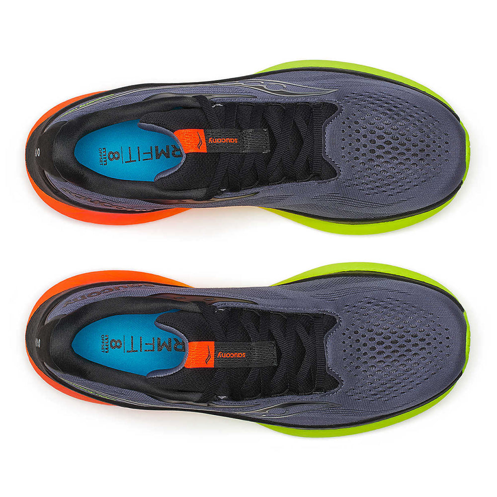 Saucony Men's Ride 18 - BlackToe Running#colour_shadow-vizi