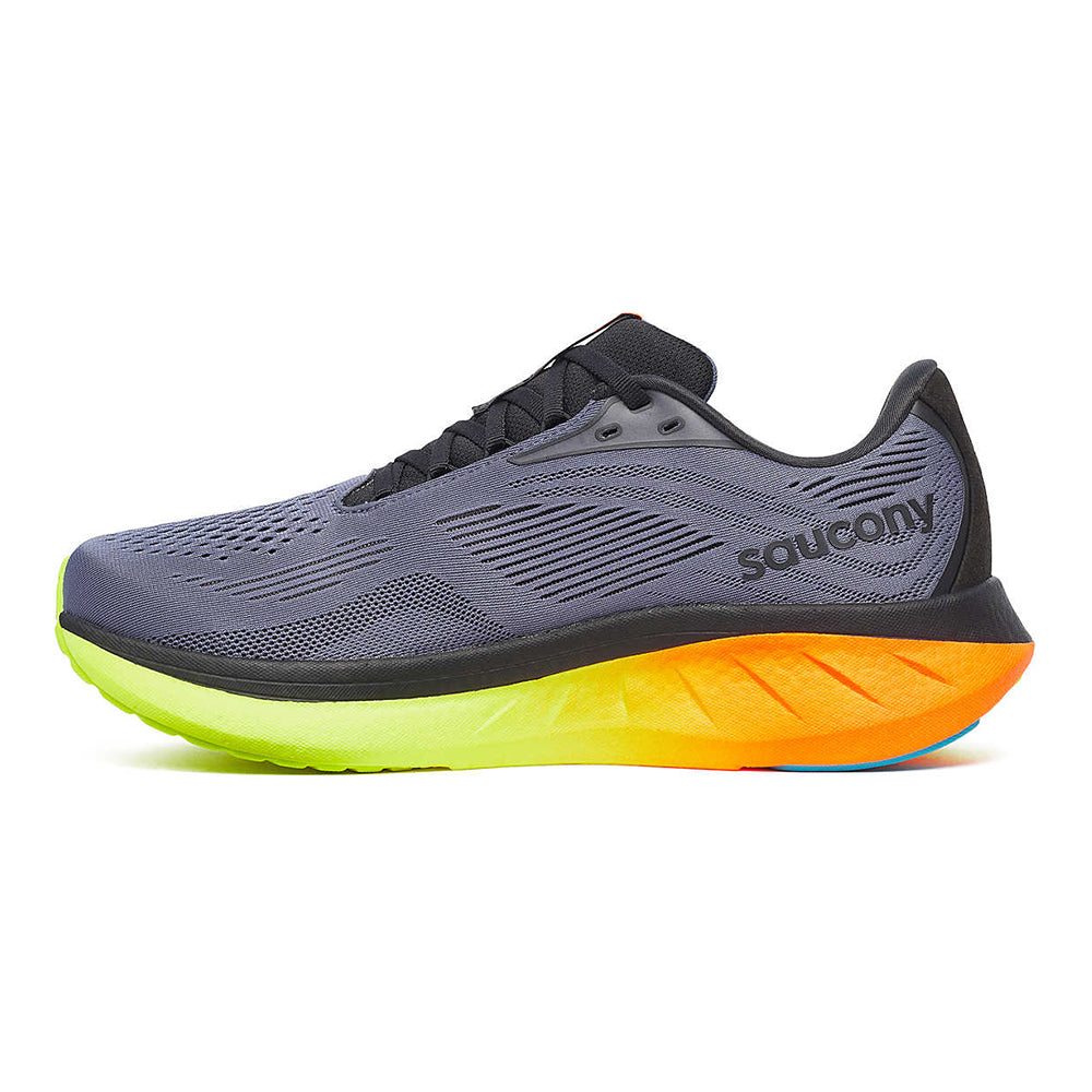 Saucony Men's Ride 18 - BlackToe Running#colour_shadow-vizi