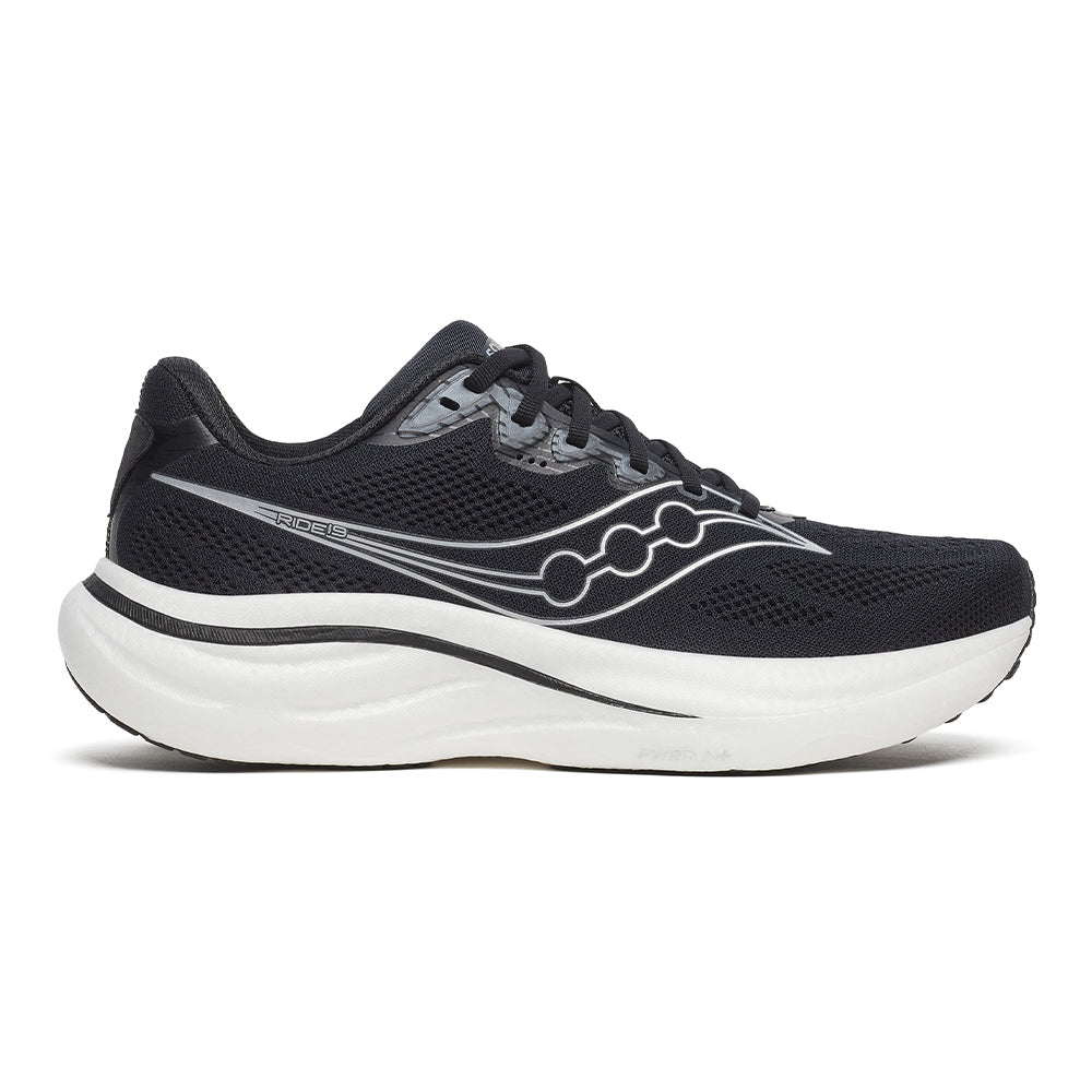 Saucony Men's Ride 19 - BlackToe Running#colour_black-silver