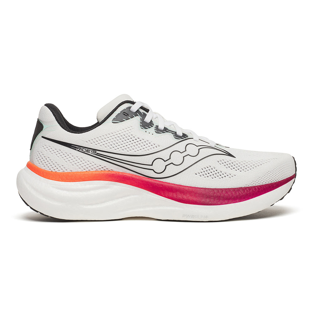 Saucony Men's Ride 19 - BlackToe Running#colour_white-crimson