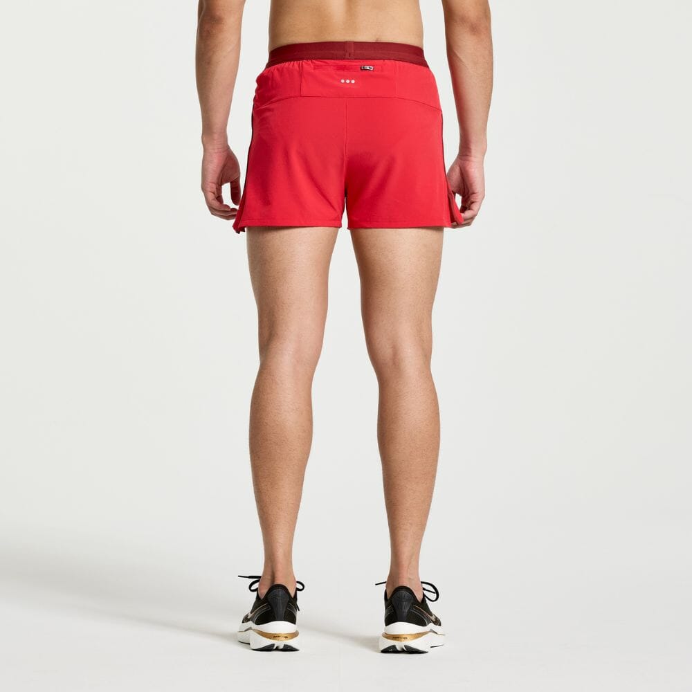 Saucony Men's Re-Imagined Outpace 3" Short Men's Bottoms - BlackToe Running#colour_poppy