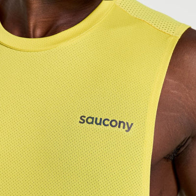 Saucony Men's Elevate Sleeveless Men's Tops - BlackToe Running#colour_sulphur