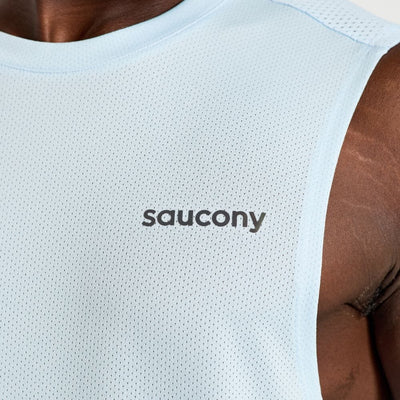 Saucony Men's Elevate Sleeveless Men's Tops - BlackToe Running#colour_vapor