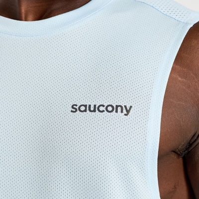 Saucony Men's Elevate Sleeveless Men's Tops - BlackToe Running#colour_vapor