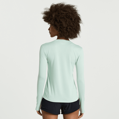 Saucony Women's Stopwatch Long Sleeve - BlackToe Running#colour_atmosphere-blue
