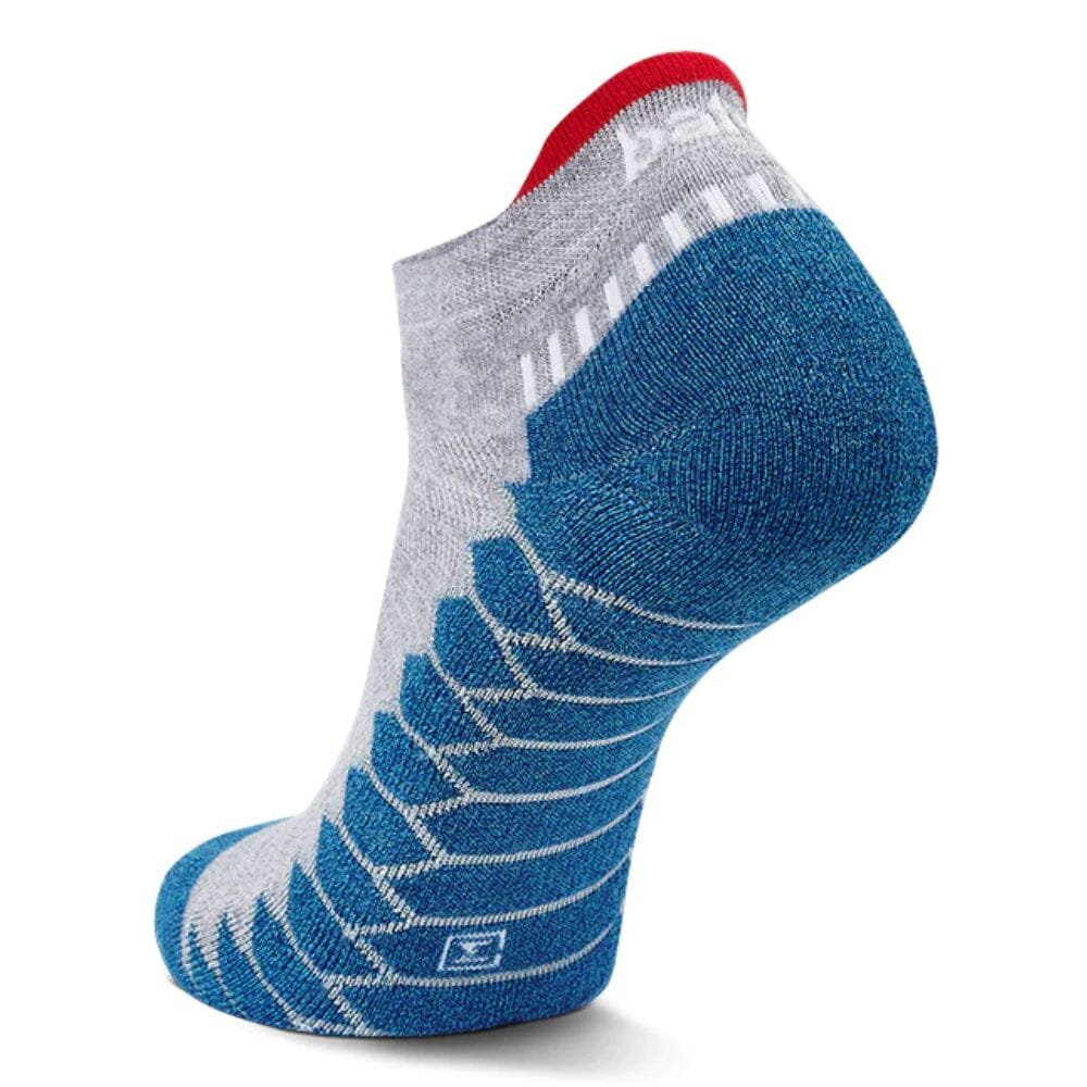 Balega Silver Mid-High Cushion No-Show Tab Socks - BlackToe Running#colour_midgrey-denim