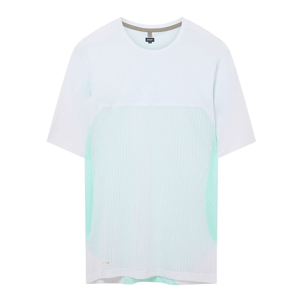 Soar Men's SS Hot Weather T - BlackToe Running#colour_white-green