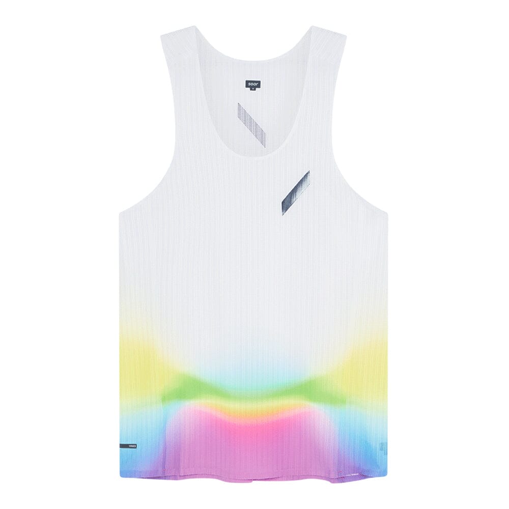 Soar Men's Race Vest - BlackToe Running#colour_white-summer-rainbow