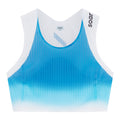 Soar Women's Crop Race Vest - BlackToe Running#colour_palace-blue-norse-blue-stripe