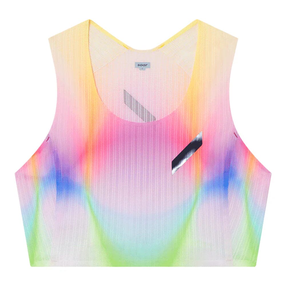 Soar Women's Crop Race Vest - BlackToe Running#colour_summer-rainbow