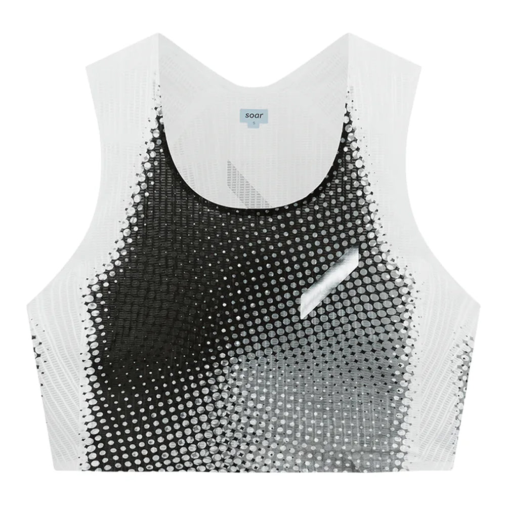 Soar Women's Crop Race Vest - BlackToe Running#colour_black-white-dot